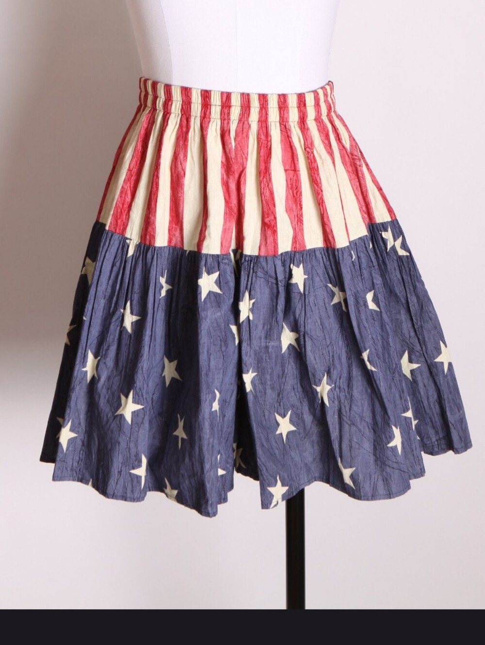 Vintage Red, White, and Blue Star Print Skirt